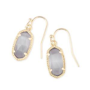 Kendra Scott Lee Gold Earrings In Slate Cats Eye
